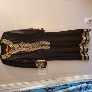 Vintage Large Used Kaftan with Embroidery